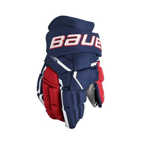 Hokejové rukavice Bauer Supreme MACH Navy/Red/White Intermediate 12 palců