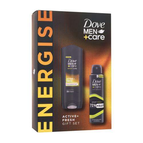 Dove Men + Care Energise pánský dárková sada antiperspirant Men Care Advanced Sport Fresh 150 ml + sprchový gel Men Care Sport Care Active Fresh 250 ml