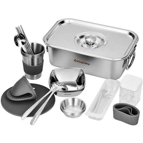 KingCamp 4 People Stainless Steel Hot Pot Set