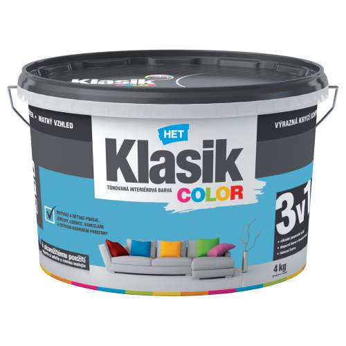 HET Malba interiérová Klasik Color modrý tyrkysový 4 kg