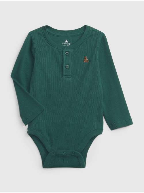 Gap Baby body z organické bavlny Zelená 0-3M