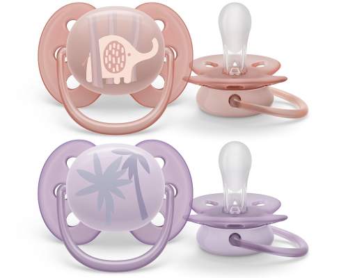 Philips AVENT Dudlík Ultrasoft Premium zvířátko 0-6m holka 2 ks