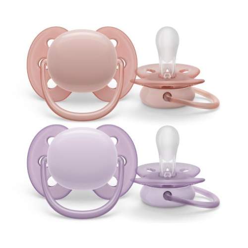 Philips AVENT Šidítko Ultrasoft 0-6m dívka, 2 ks