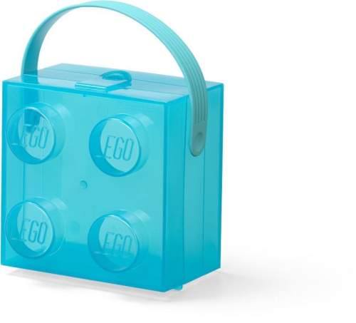 LEGO® Svačinový box s rukojetí průsvitná modrá