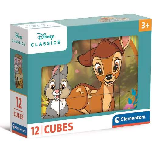 CLEMENTONI Obrázkové kostky Disney klasické pohádky, 12 kostek