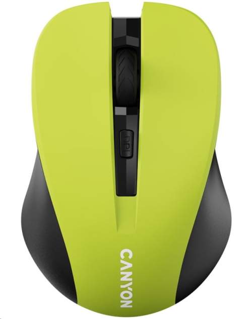 CANYON myš optická bezdrátová CMSW1, nastavitelné rozlišení 800/1000/1200 dpi, 4 tl, USB nano reciever, žlutá, CNE-CMSW1Y