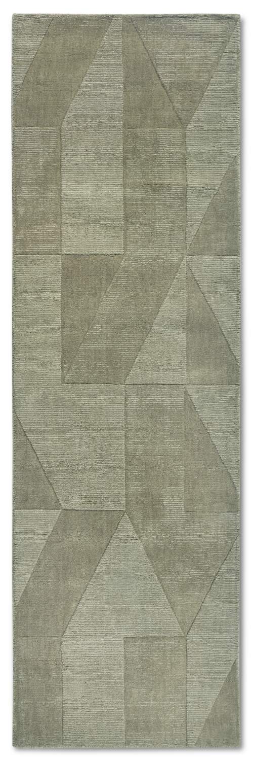Villeroy&Boch Zelený ručně tkaný vlněný běhoun 80x250 cm Ursule