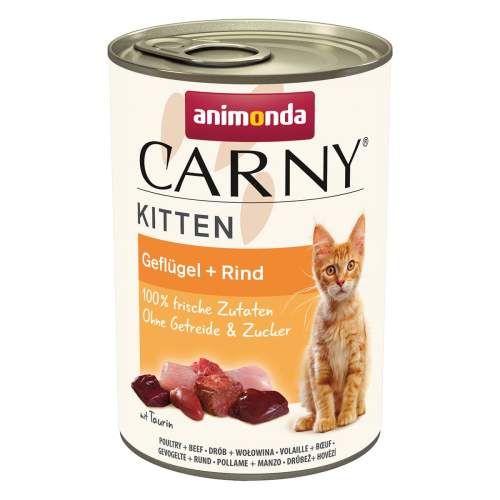 Animonda Carny Kitten drůbeží + hovězí maso 12 × 400 g