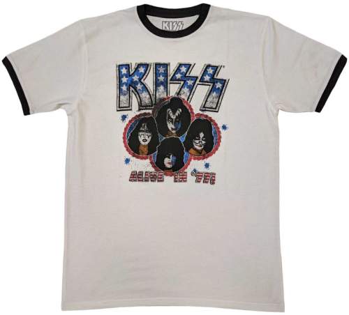 Kiss Unisex Ringer T-shirt: Alive In '77 (x-large) XL