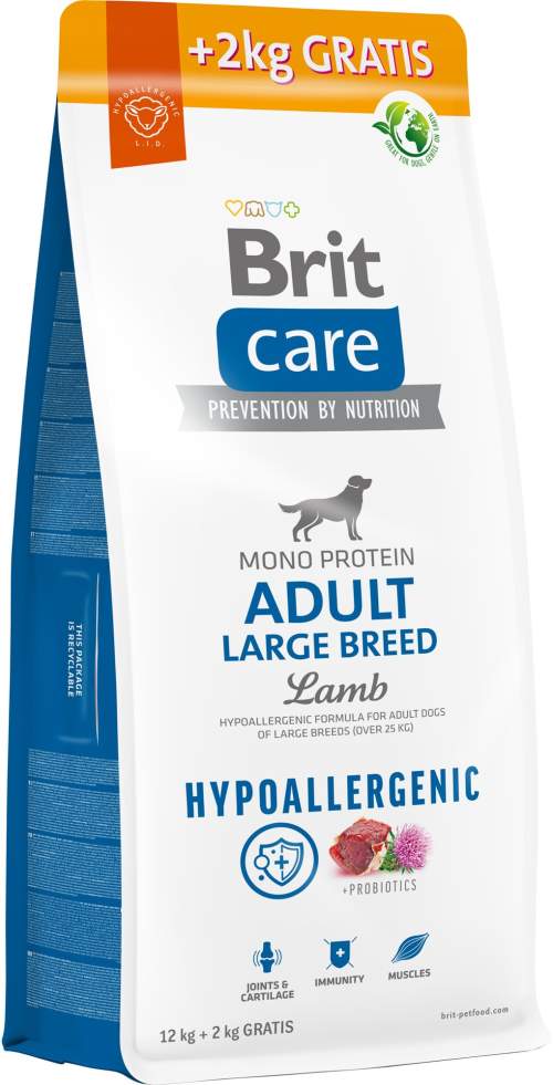 Brit Care Dog Hypoallergenic s jehněčím Adult Large Breed 12 + 2 kg