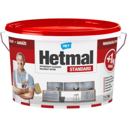 HET Hetmal STANDARD klasický tekutý malířský nátěr 7 kg + 1 kg zdarma Bílá