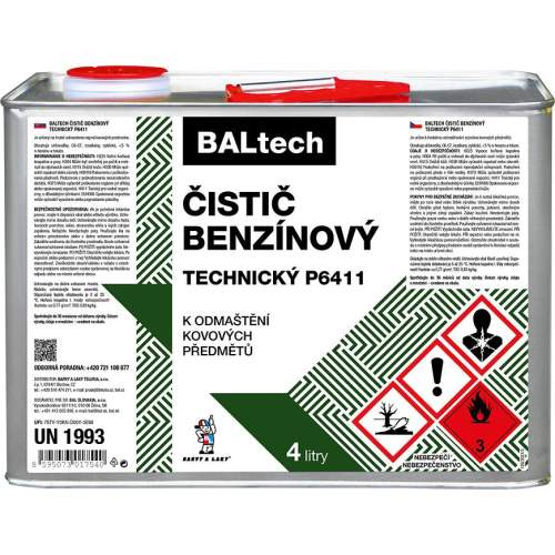 Barvy A Laky Hostivař BALTECH technický benzínový čistič P6411 4 l