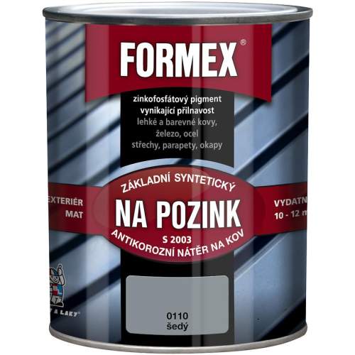 Formex S2003 základ na pozink základní barva na kov, 0110 šedý, 600 ml