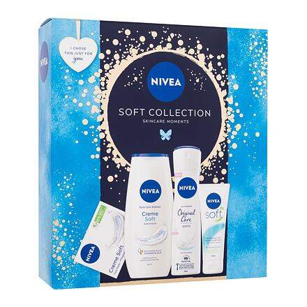 Nivea Soft Collection dárková kazeta pro ženy krém Soft 75 ml + sprchový gel Creme Soft 250 ml + antiperspirant Original Care 150 ml + tuhé mýdlo Creme Soft 100 g