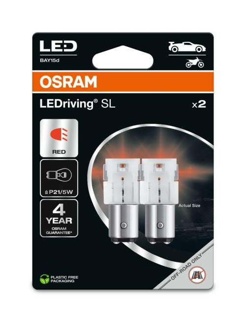 OSRAM LED P21/5W LEDriving SL Red 12V blistr 2ks 7528DRP-2BL