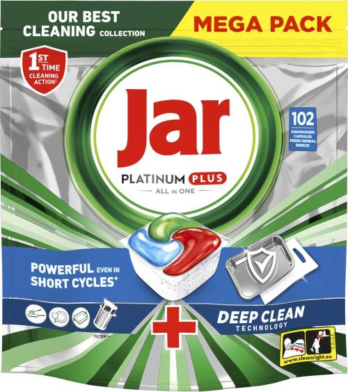 Jar Platinum Plus Fresh Herbal Breeze kapsle do myčky 102 ks