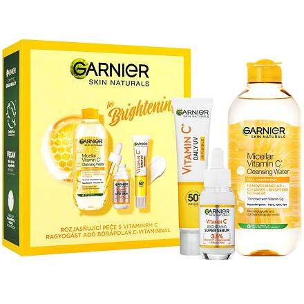 Garnier Skin Naturals Vitamin C for Brightening dámské dárková sada pleťové sérum Skin Naturals Vitamin C Brightening Super Serum 30 ml + micelární voda Skin Naturals Micellar Vitamin C Cleansing Water 400 ml + pleťový fluid Skin Naturals Vitamin C Daily