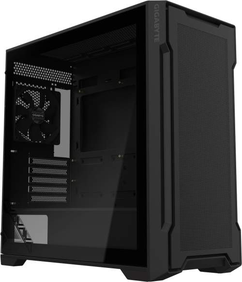 GIGABYTE PC Skříň GB-C102G, Mid Tower, 2x USB3.0, Průhledná bočnice, 2x 120mm Fan, černá, GB-C102G