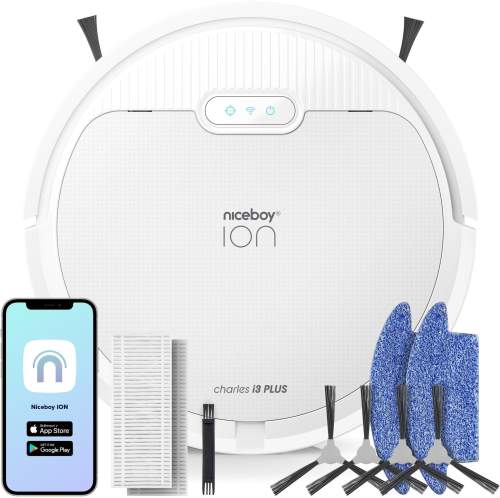 Niceboy ION Charles i3 Plus White - Robotický vysavač s mopem