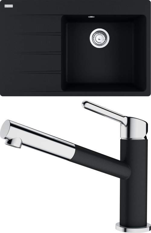 Set Franke G227 (dřez CNG 611-78 TL/7 Onyx + baterie FC 3055.071 ORBIT Chrom/Onyx) 114.0650.830