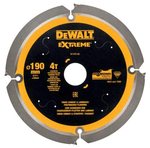 Dewalt DT1472 pilový kotouč na cetris 190x30mm 4 zuby