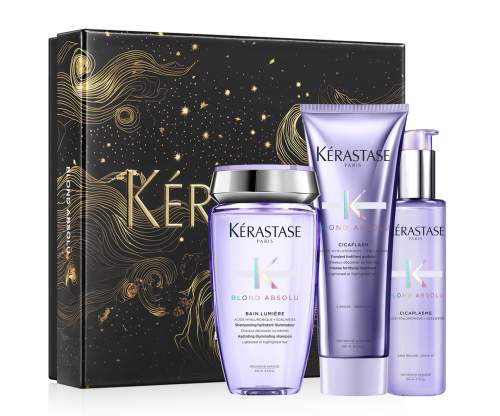 Kérastase Blond Absolu Kérastase Blond Absolu Bain Lumiere Shampoo 250 ml šamponová lázeň pro zesvětlené nebo melírované vlasy 250 ml + Kérastase Blond Absolu Cicaflash Conditioner 250 ml hloubková péče pro zesvětlené nebo melírované vlasy 250 ml + Kérast