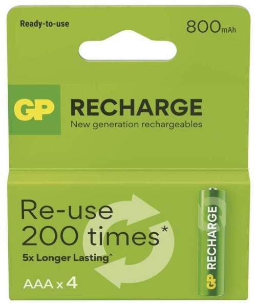 GP Nabíjecí baterie Recharge 800 AAA HR03 4 ks