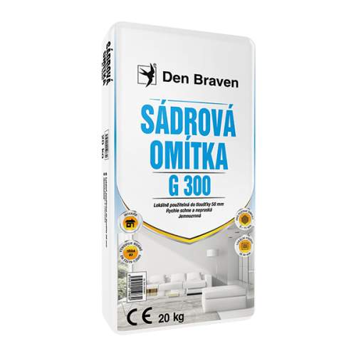 Den Braven Sádrová omítka G300 Den Braven - Sádrová omítka G300, pytel 20 kg, bílá