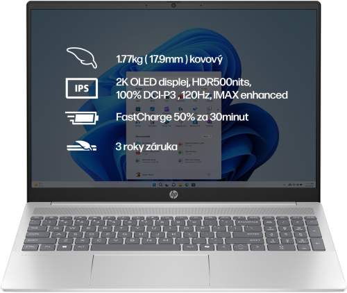 HP Pavilion 16-af0901nc Natural silver Kovový