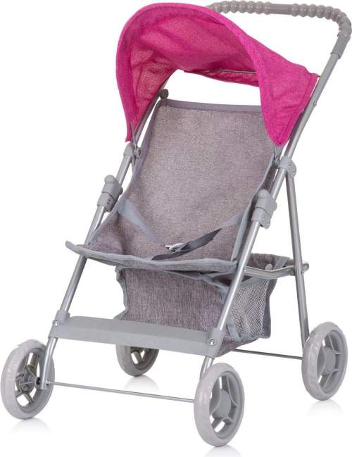 CHIPOLINO Sportovní kočárek pro panenky Alice Grey/Pink linen