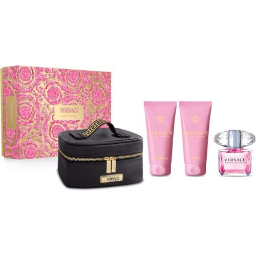 Versace Bright Crystal toaletní voda 90 ml + sprchový a koupelový gel 100 ml + tělové mléko 100 ml + kosmetická taška