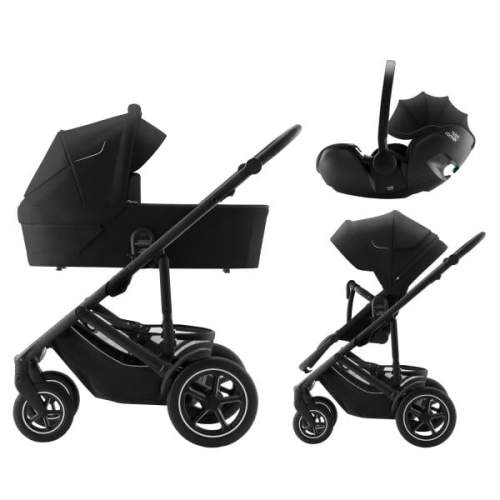 Britax Römer BRITAX RÖMER Set kočárek Smile 5Z + hluboká korba + autosedačka Baby-Safe PRO Classic, Space Black