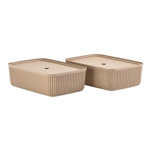 Zone Denmark Set dvou béžových papírových úložných boxů Pulp 48 x 32 cm