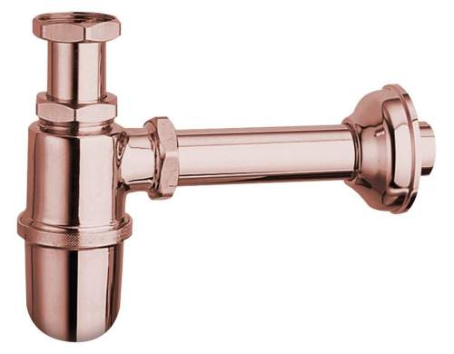 Sapho RETRO umyvadlový sifon 5/4", odpad 32 mm, růžové zlato 9597