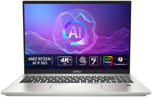 MSI Prestige A16 AI+ A3HMG-023CZ,Ryzen AI 9 365,32GB,1TB SSD,16" UHD+, IPS,Copilot+PC,Winn11 Pro,stříbrná
