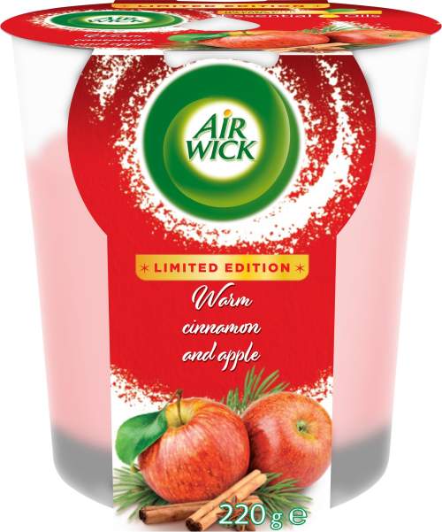 Air Wick Essential Oils Svíčka jablko a skořice 220g