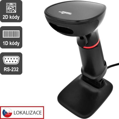 Virtuos CCD čtečka Virtuos HT-855A, RS-232 - černá (1D, 2D, QR)