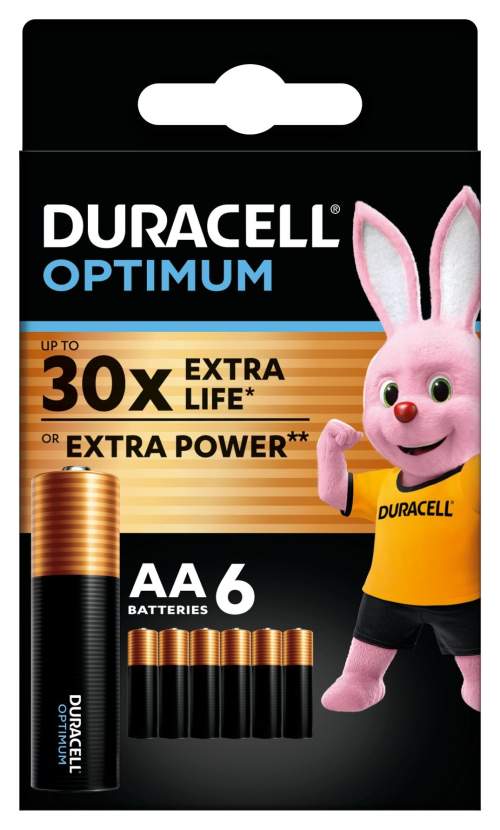 DURACELL Optimum alkalická baterie tužková AA 6 ks