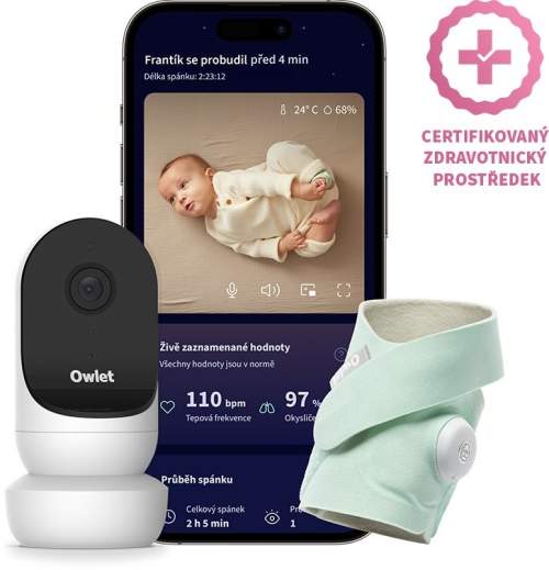 Owlet Dream Sock + Cam2 Bundle - Mint - Sada chytré ponožky a kamery