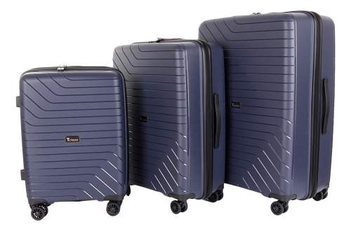Sada 3 kufrů T-class 1991, M, L, XL, TSA, PP, DoubleLock (tmavě modrá) 38l, 65l, 102l