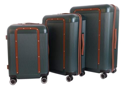 Sada 3 kufrů T-class® 2303 zelená, M, L, XL, TSA zámek, 40 l, 60 l, 95 l, 195 l