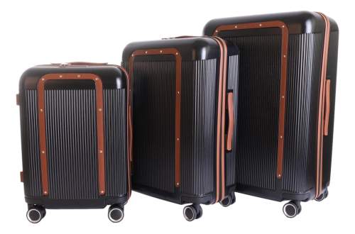 Sada 3 kufrů T-class® 2303 černá, M, L, XL, TSA zámek, 40 l, 60 l, 95 l, 195 l