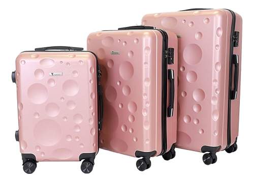 Sada 3 kufrů T-class 628, M, L, XL, TSA zámek, (růžová) 35l, 60l, 99l