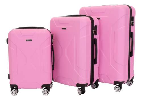Sada 3 kufrů T-class® VT21121, růžová, M, L, XL / 35l, 60l, 90l