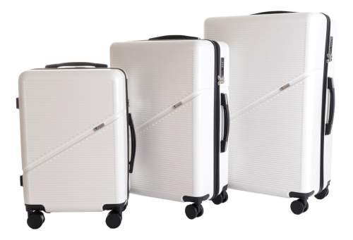 Sada 3 kufrů T-class® 2219 bílá M, L, XL, TSA zámek, 40 l, 60 l, 95 l, 195 l