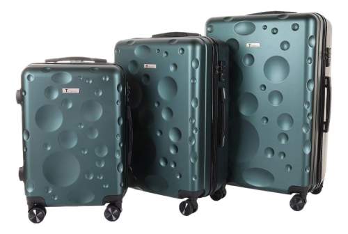 Sada 3 kufrů T-class 628, M, L, XL, TSA zámek, (zelená) 35l, 60l, 99l