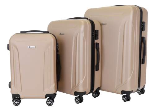 Sada 3 kufrů T-class 796, M, L, XL, ABS, TSA zámek (champagne), 41l, 68l, 102l