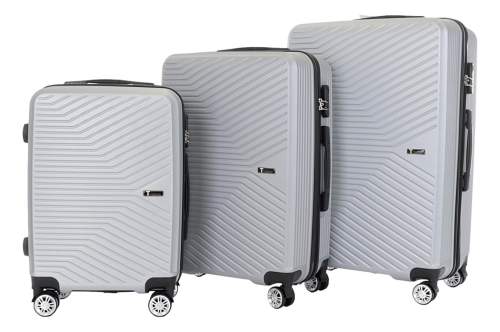 Sada 3 kufrů T-class® VT21111, stříbrná, velikost M, L, XL / 35l, 60l, 90l