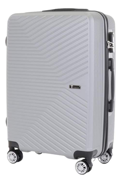 Cestovní kufr T-class® VT21111, stříbrná, L, 66 x 44 x 24 cm / 60 l