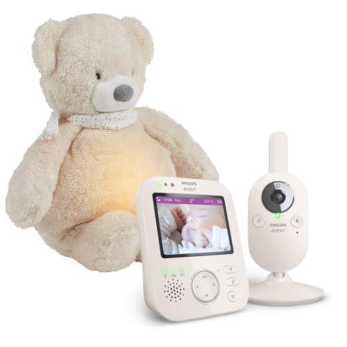 Philips AVENT Chůvička dětská video SCD891/26+NATTOU Usínáček 4v1 Sleepy Bear Beige 0m+